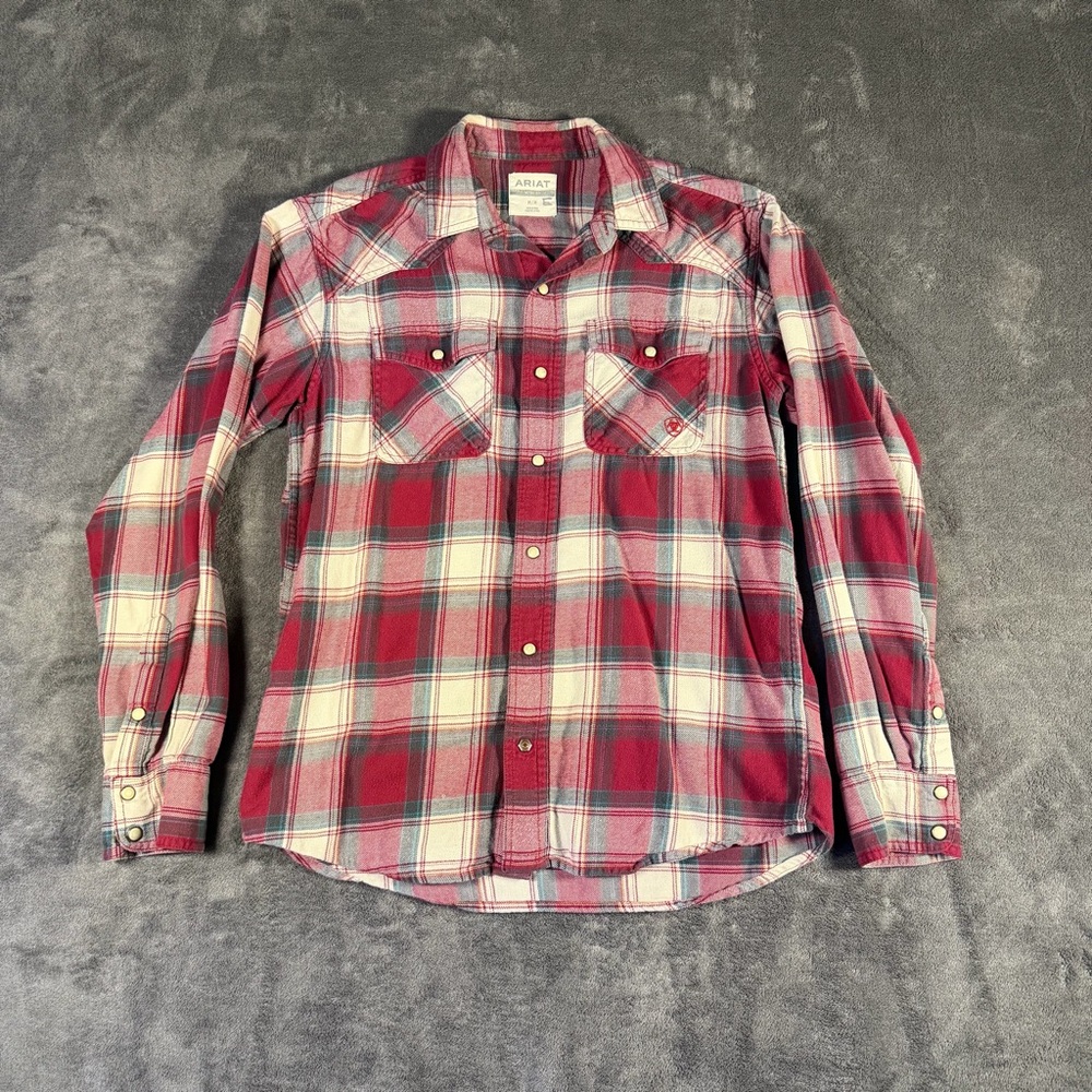 Ariat Plaid Men's pearl snap button shirt M